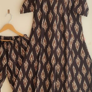 Alternative view of Blush Black Ikkat Office/Regular Wear Suit Set - Blend of Fun