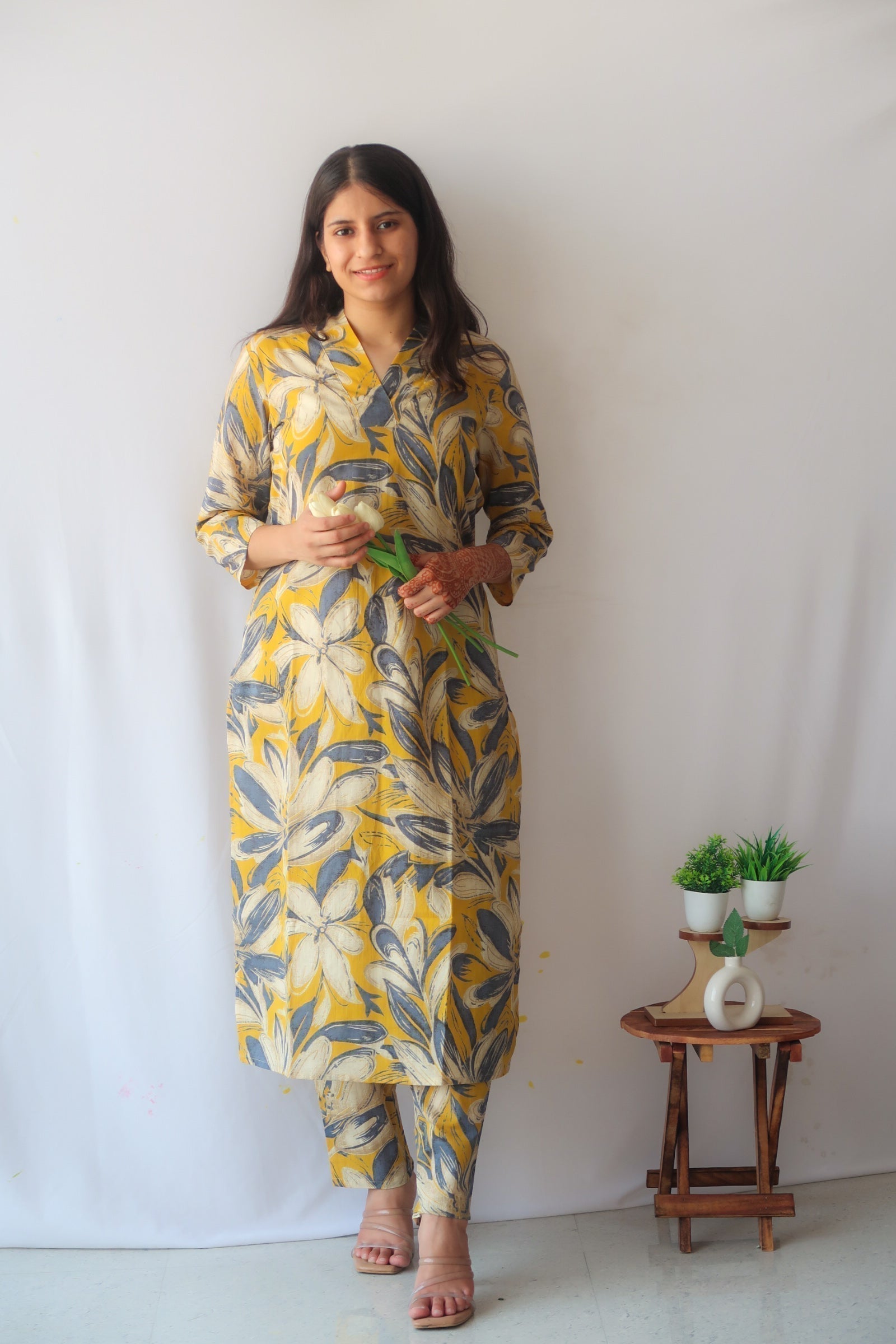 Mustard Lily's V-Neck Suit Set - Image 2