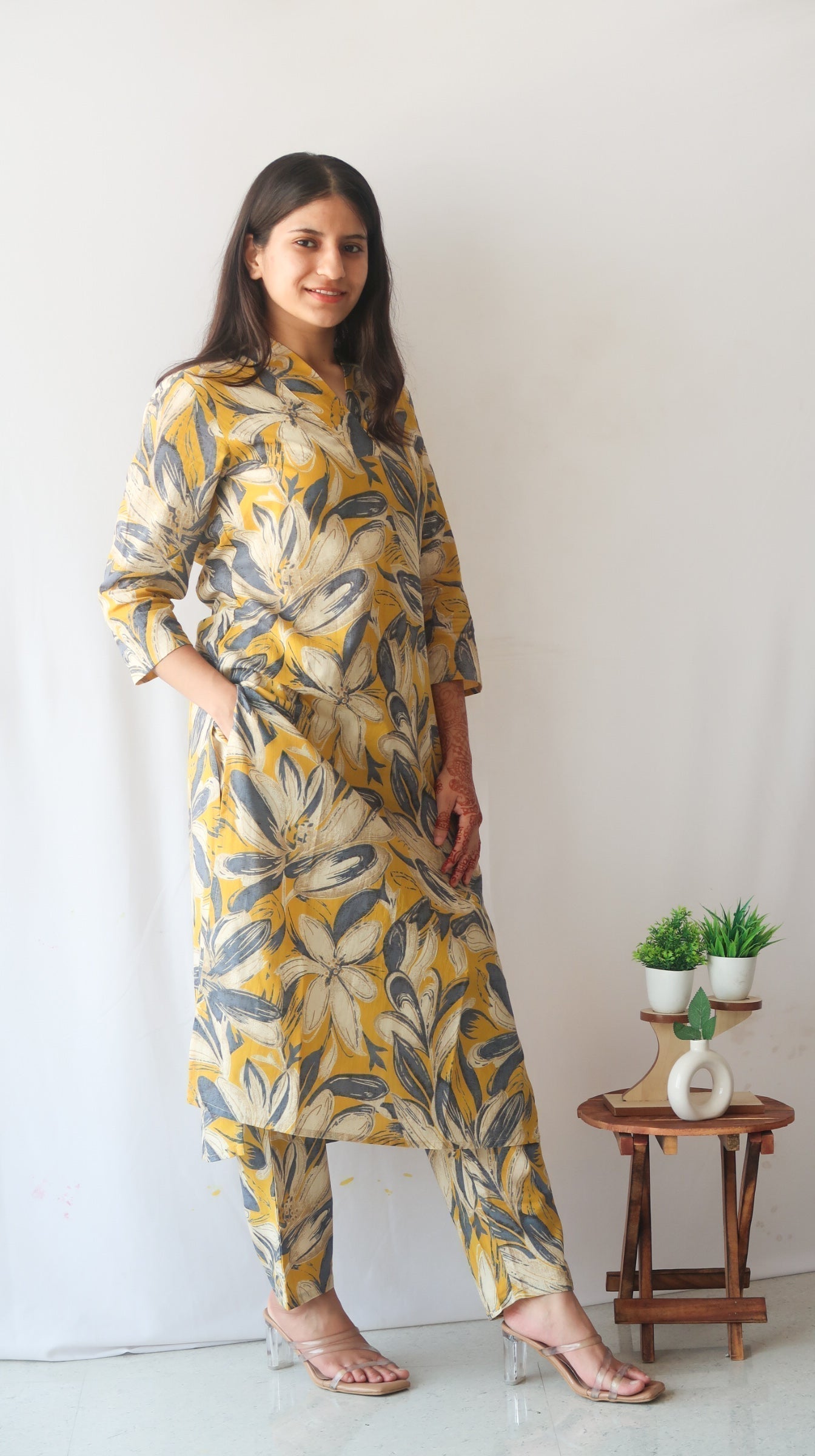 Mustard Lily's V-Neck Suit Set - Image 3