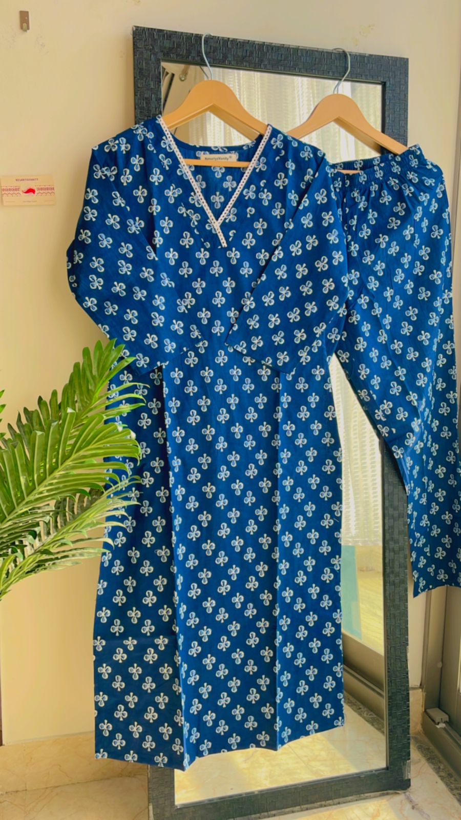 Indigo Viral Lace Suit Set - Sukoon 3.0 (Slim Fit) - Image 3