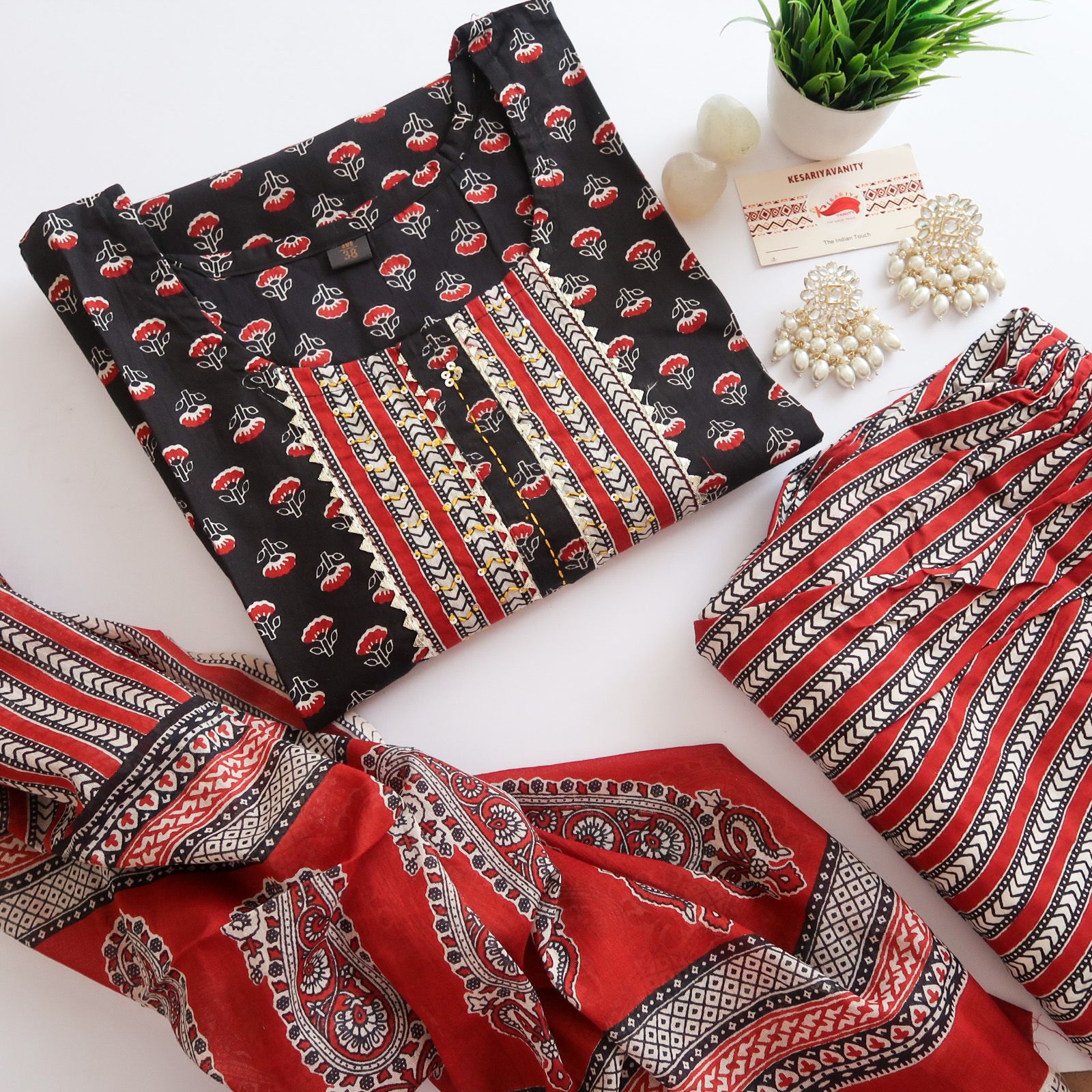 Desingneer Masakkali Red Suit Set