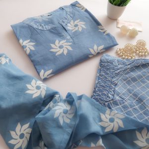 Powder Blue Cotton Suit