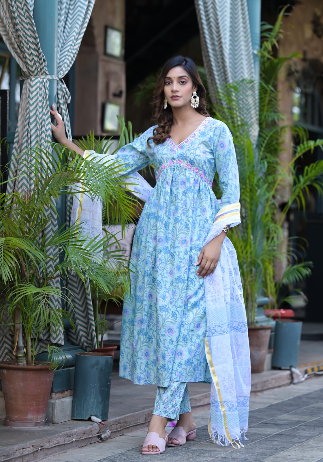 Floral Premium Cotton Suit Set - Image 2