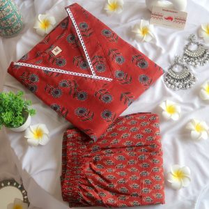 Crimson Serenade Office/Regular Wear Suit Set