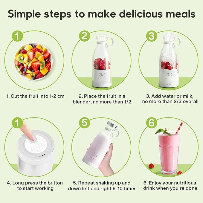 Portable Blender, USB Rechargeable Mini Juicer Blender - Image 2