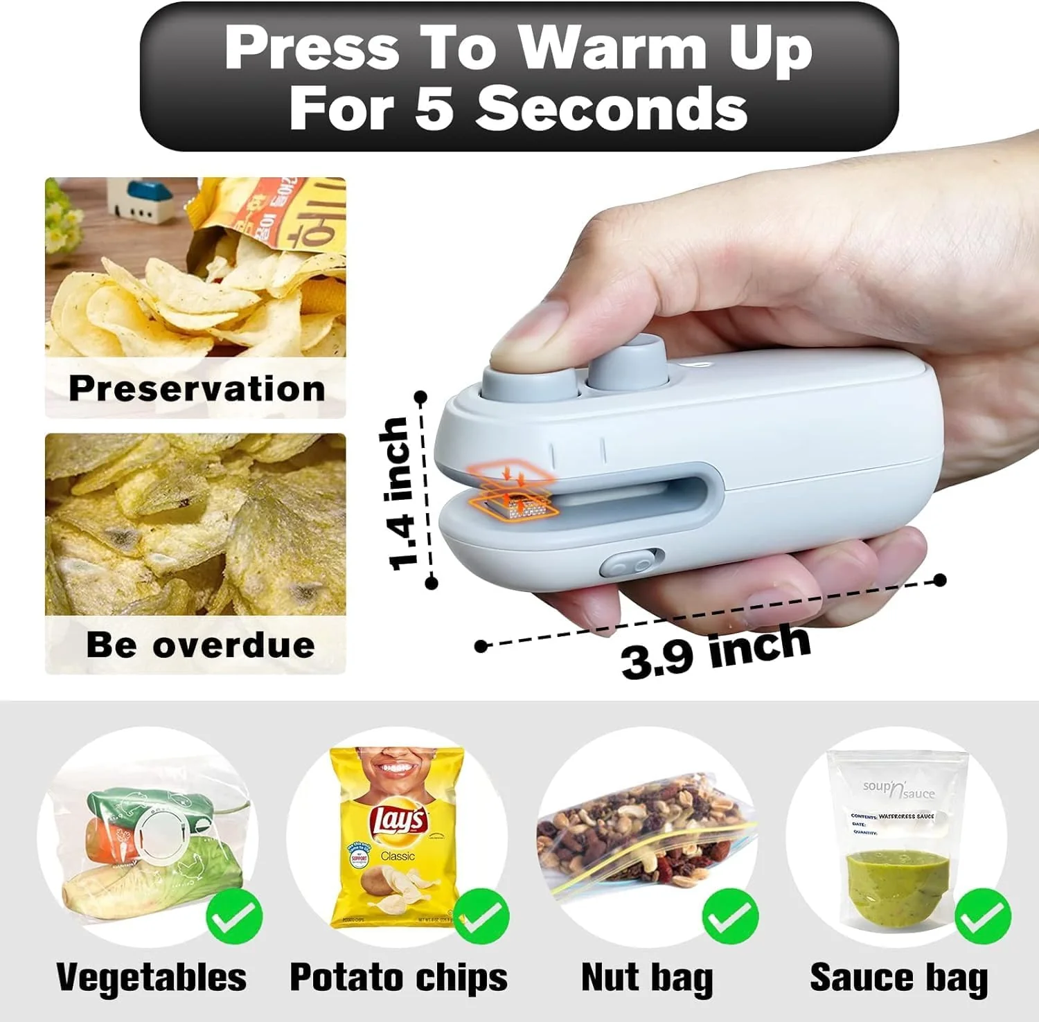 Portable Mini Handy Sealing Machine for Home Food Storage Vacuum Bag - Image 6