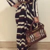 Brown Stripes Maxi